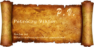 Petróczy Viktor névjegykártya