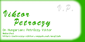 viktor petroczy business card